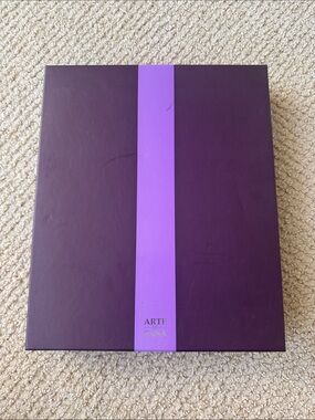 ARTE DE CASA Wedding Album in Decorative Purple Box with Violet Stripe